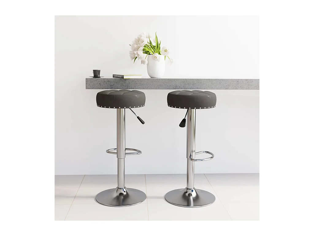 Tabourets de bar lot de 2 noir tissu