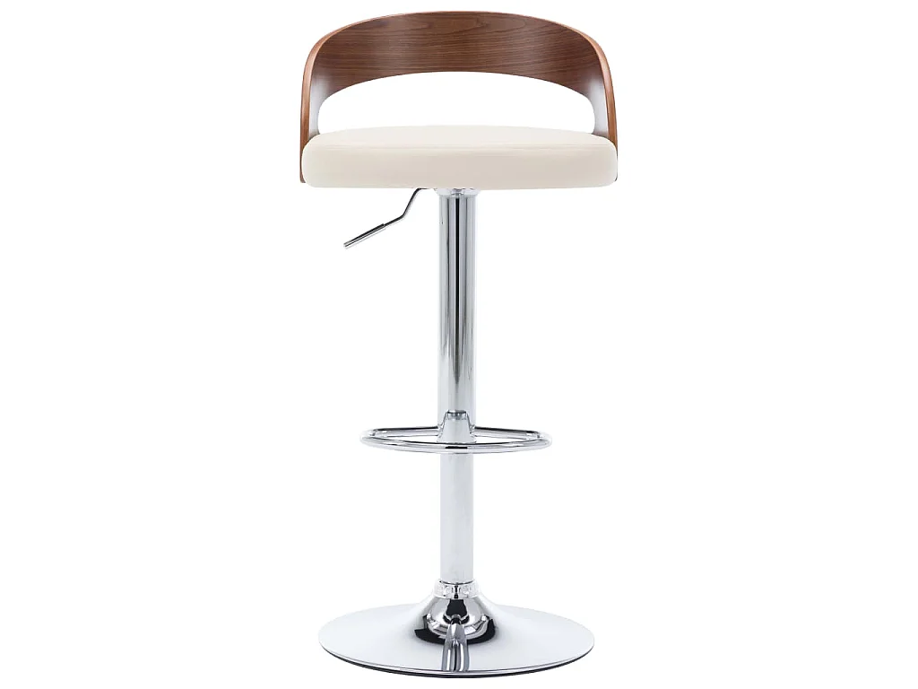 Taburetes de cocina 2 uds cuero sintético madera curvada crema