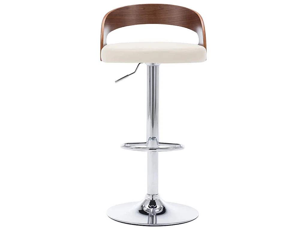 Taburetes de cocina 2 uds cuero sintético madera curvada crema