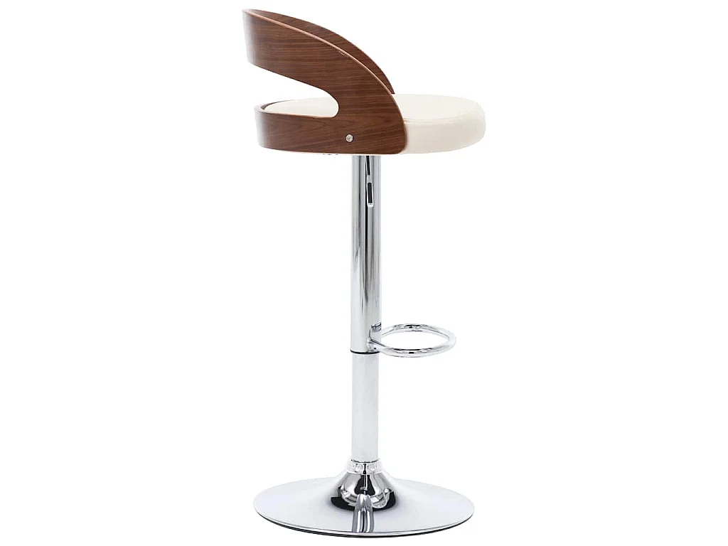 Taburetes de cocina 2 uds cuero sintético madera curvada crema