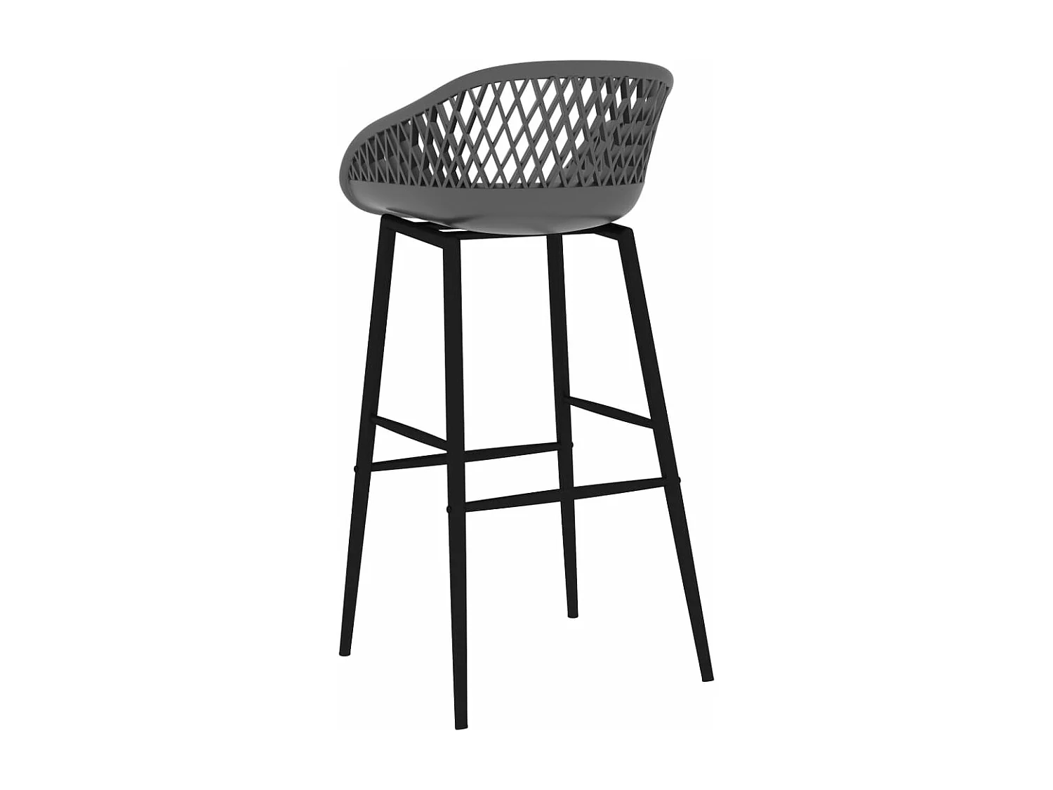 Chaises de bar lot de 4 gris