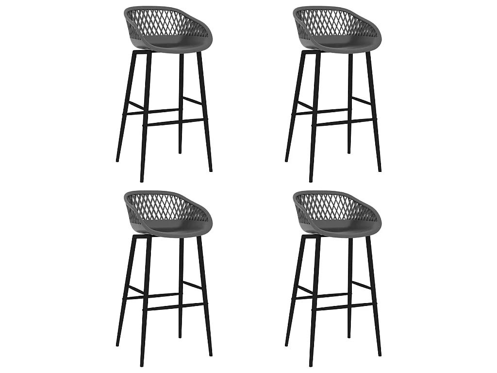 Barstoelen 4 st grijs