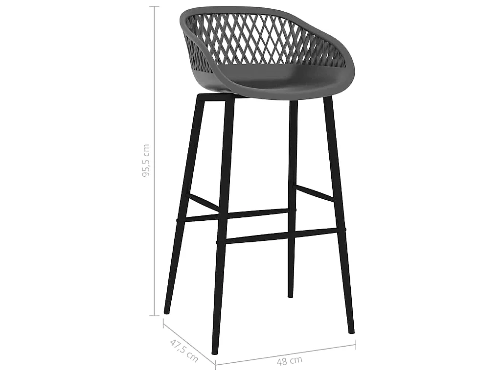 Barstoelen 4 st grijs