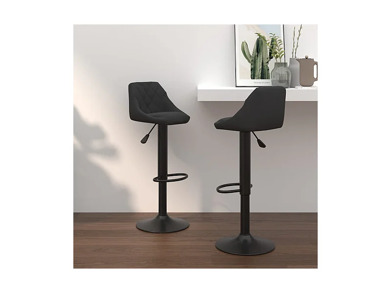 Barhocker 2 Stk. Schwarz Samt