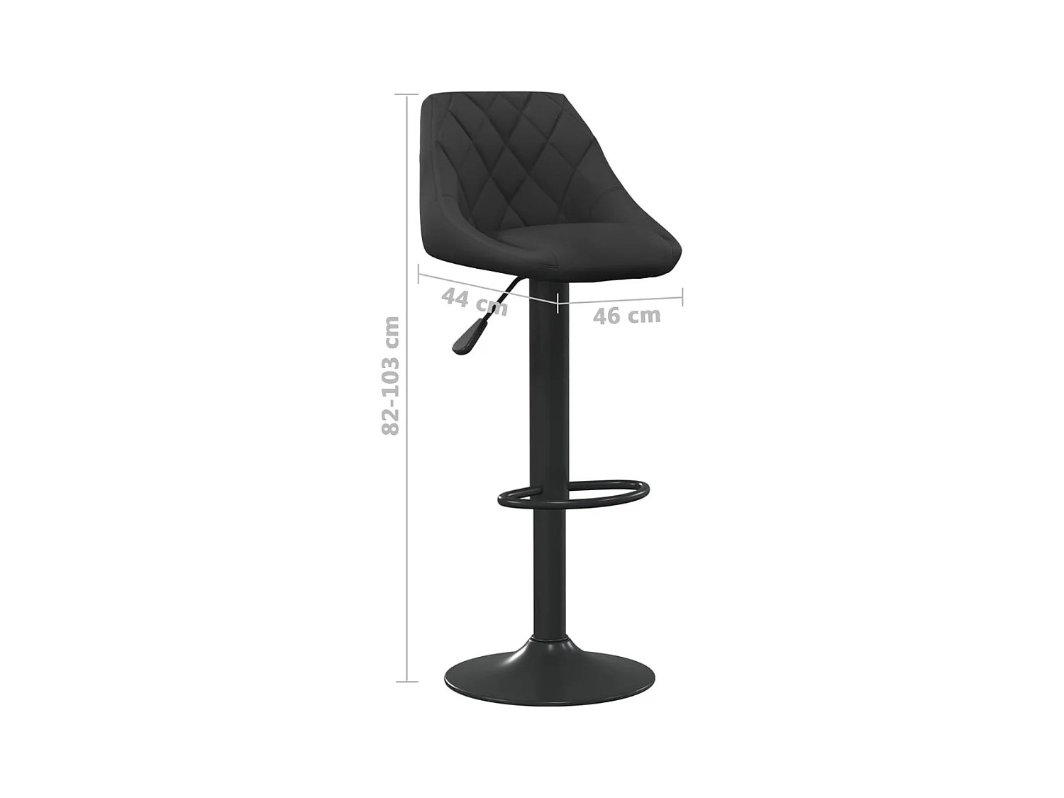 Tabourets de bar lot de 2 noir velours