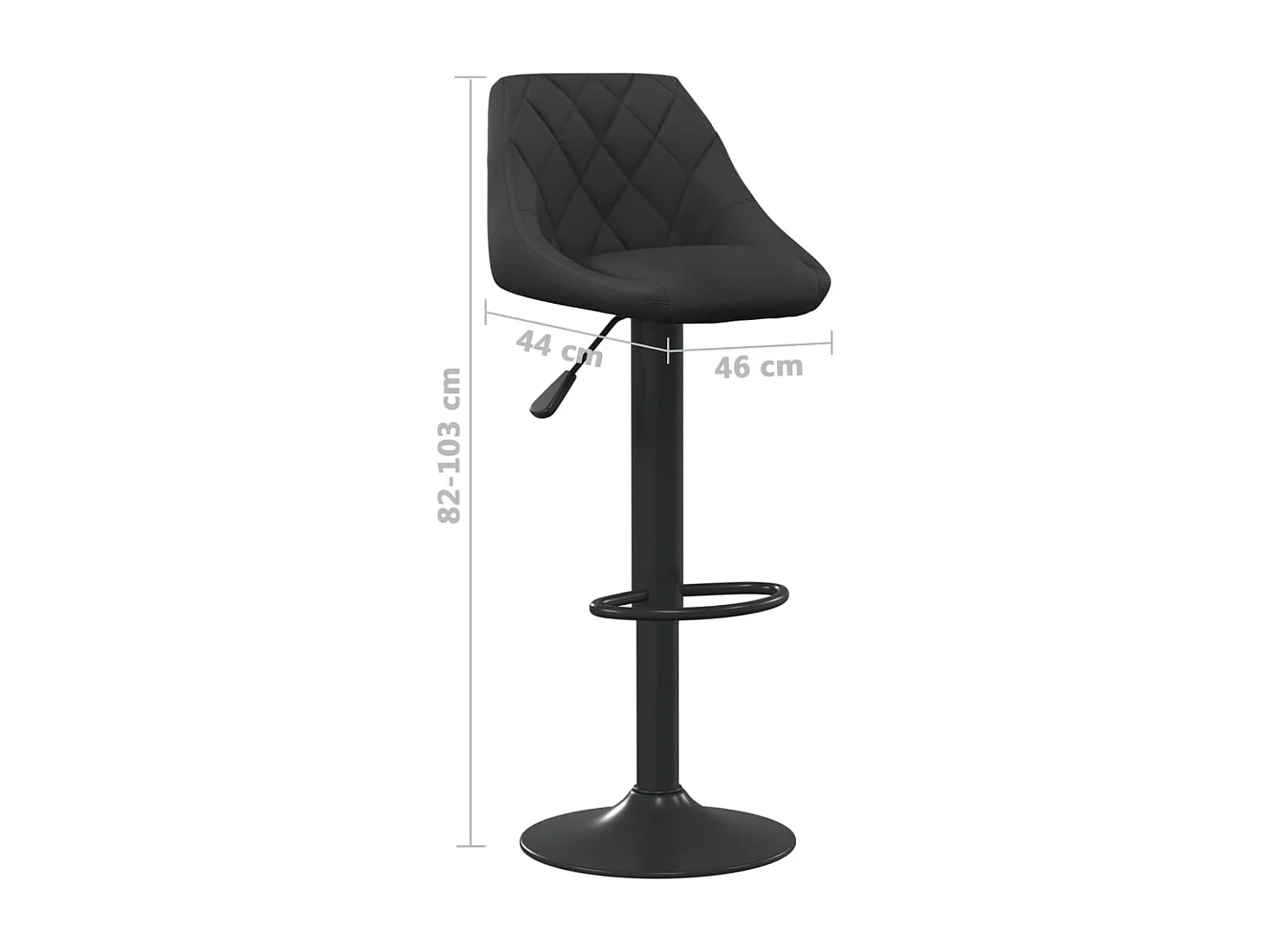 Tabourets de bar lot de 2 noir velours