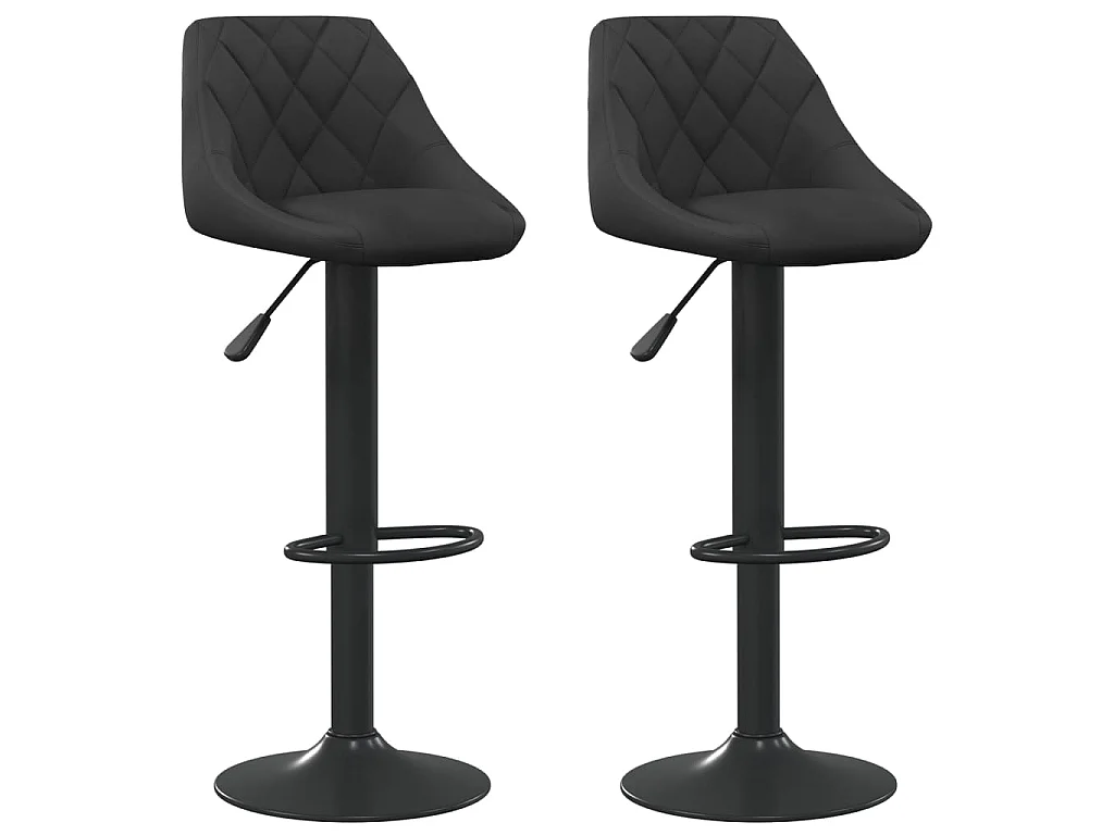 Tabourets de bar lot de 2 noir velours
