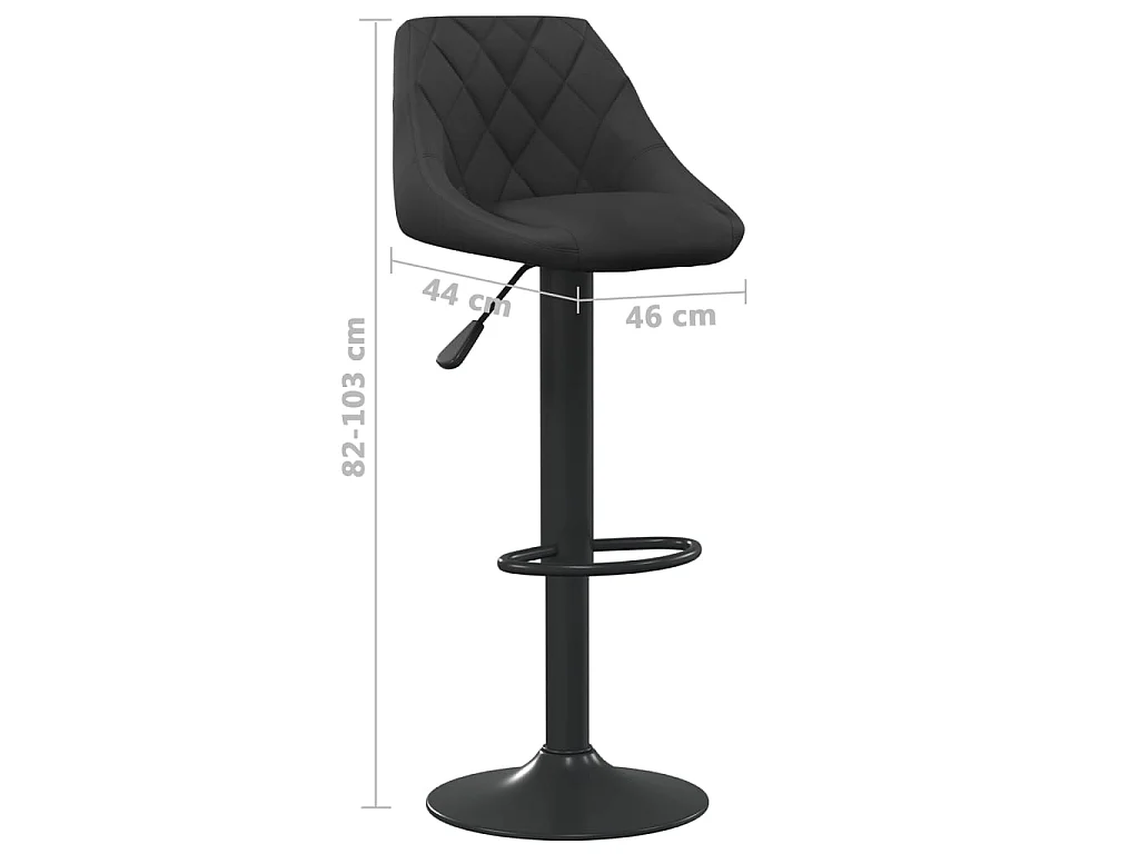 Tabourets de bar lot de 2 noir velours