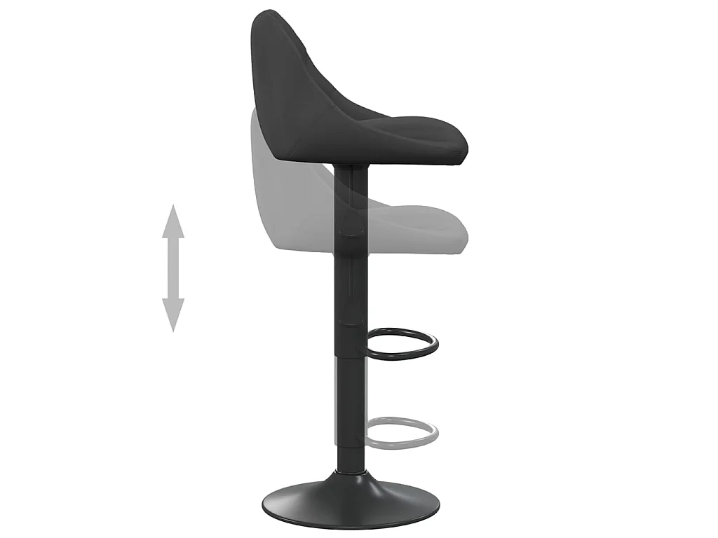 Tabourets de bar lot de 2 noir velours