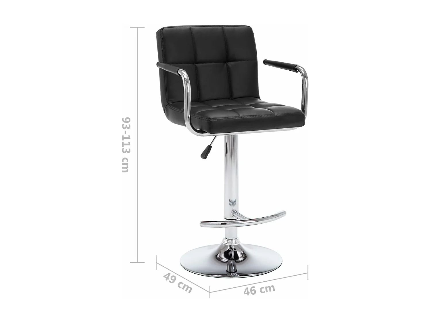 Barhocker 2 Stk. Schwarz Kunstleder