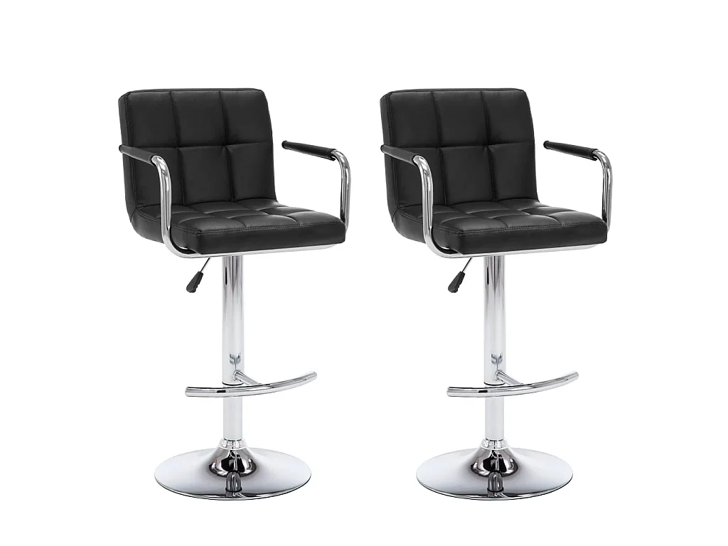 Barstoelen 2 st kunstleer zwart