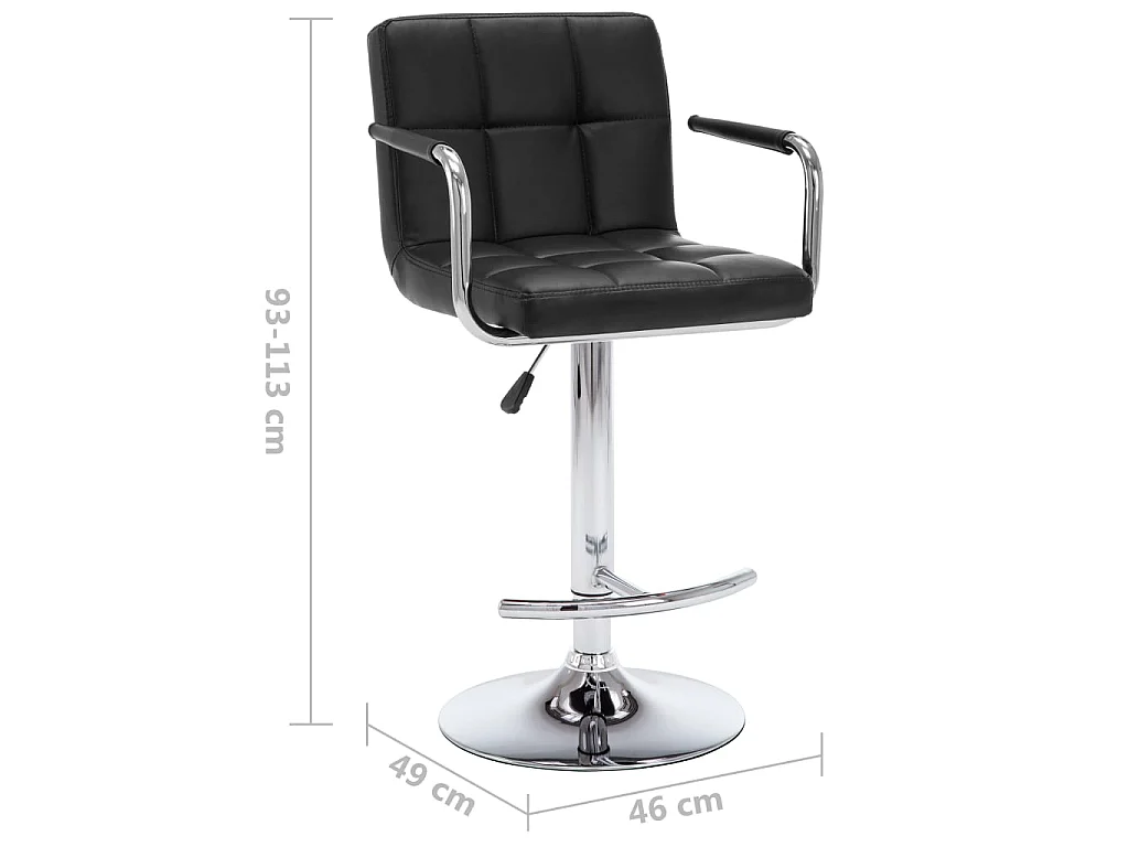 Barstoelen 2 st kunstleer zwart