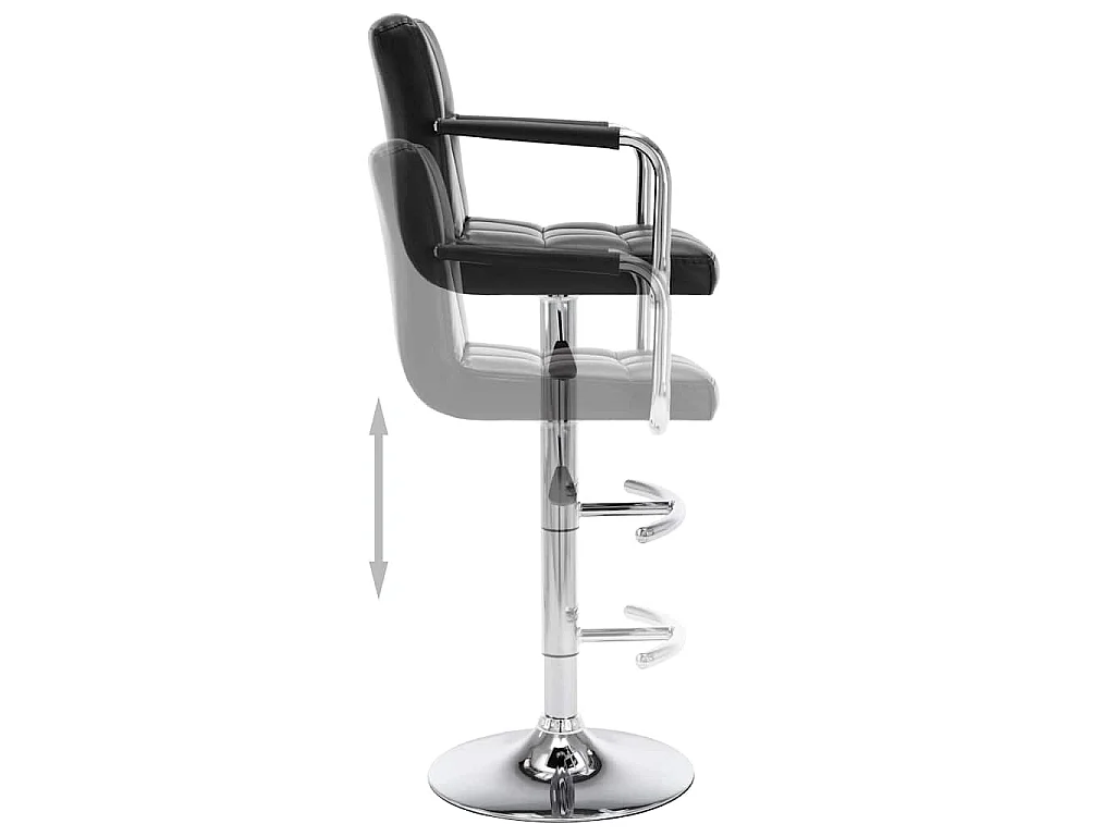 Tabourets de bar lot de 2 noir similicuir