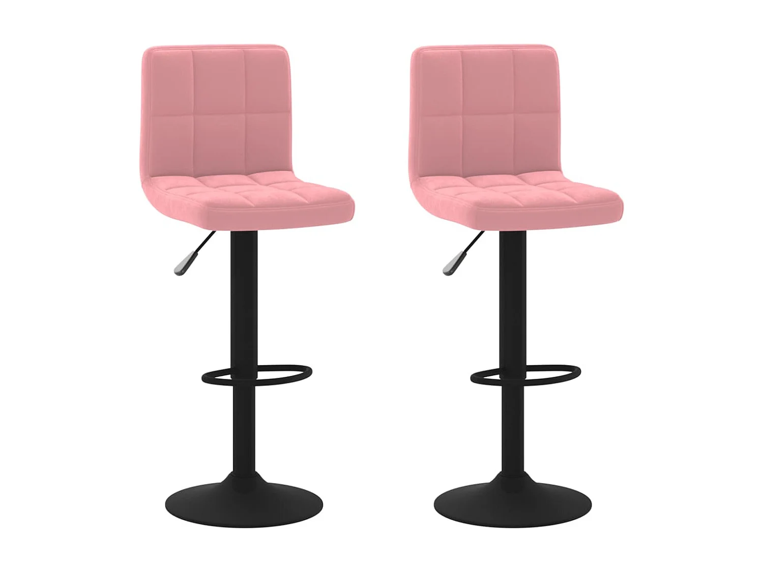 Taburetes de cocina 2 unidades terciopelo rosa