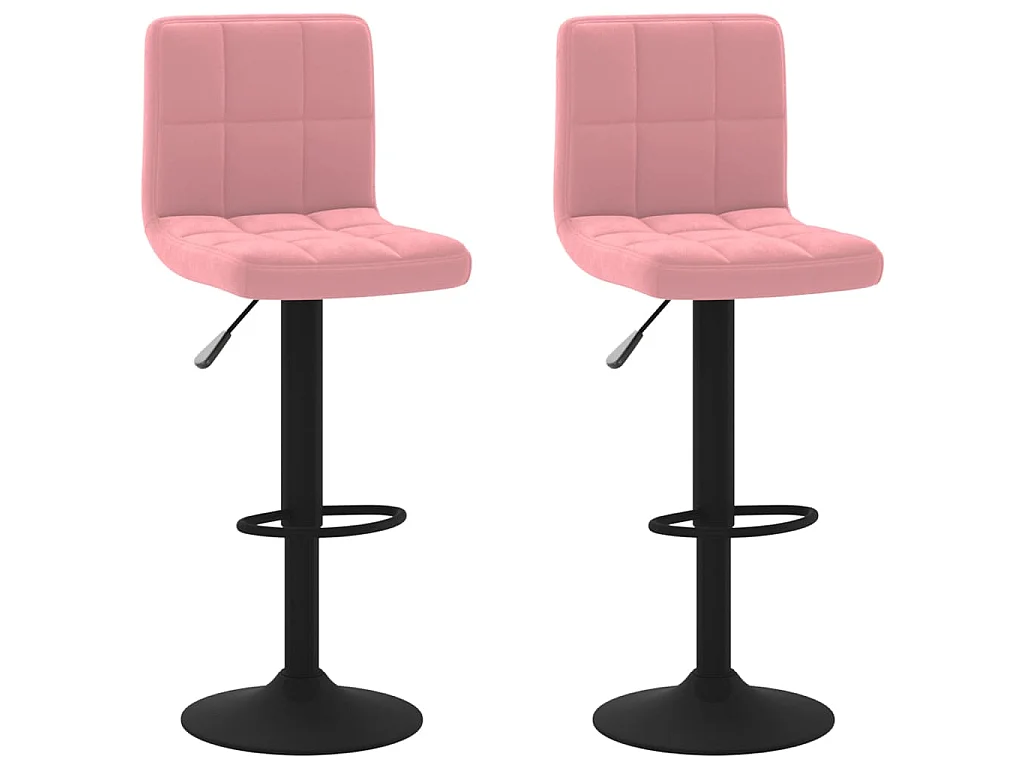 Barhocker 2 Stk. Rosa Samt