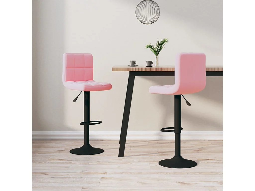 Barhocker 2 Stk. Rosa Samt