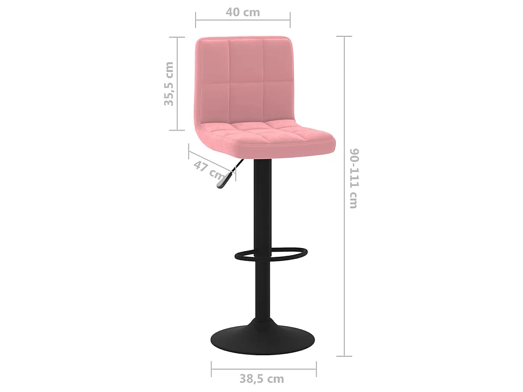 Barhocker 2 Stk. Rosa Samt