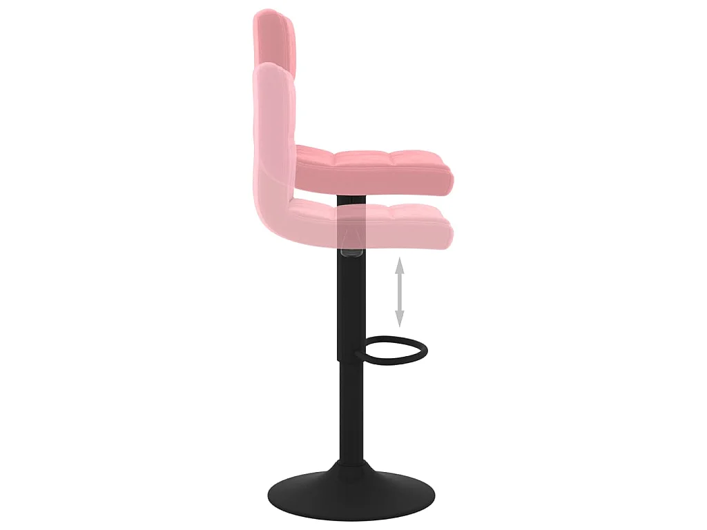 Barhocker 2 Stk. Rosa Samt