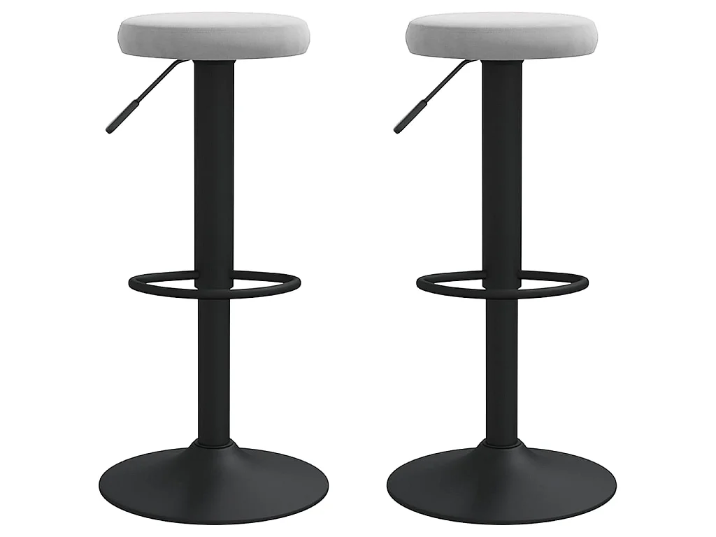 Barhocker 2 Stk. Hellgrau Samt