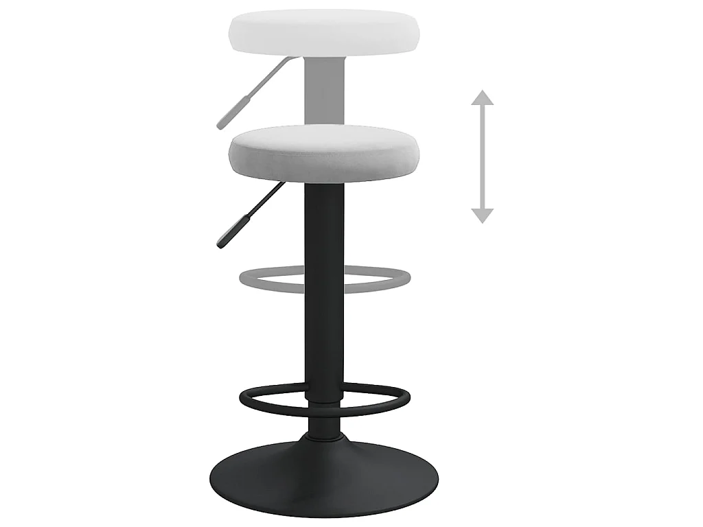 Barhocker 2 Stk. Hellgrau Samt