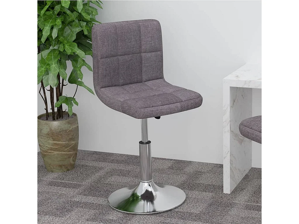 Tabouret de bar pivotant Taupe Tissu
