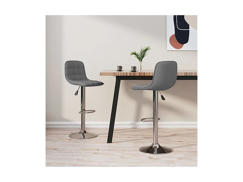 Sgabelli da Bar 2 pz Grigio Chiaro in Tessuto