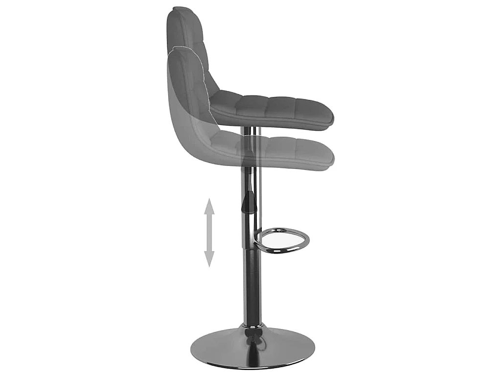 Tabourets de bar lot de 2 gris clair tissu