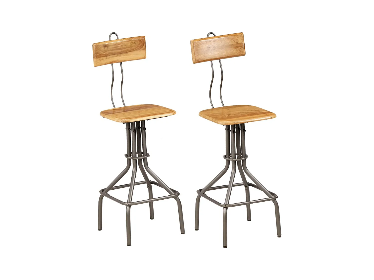 Chaises de bar lot de 2 teck massif de récupération