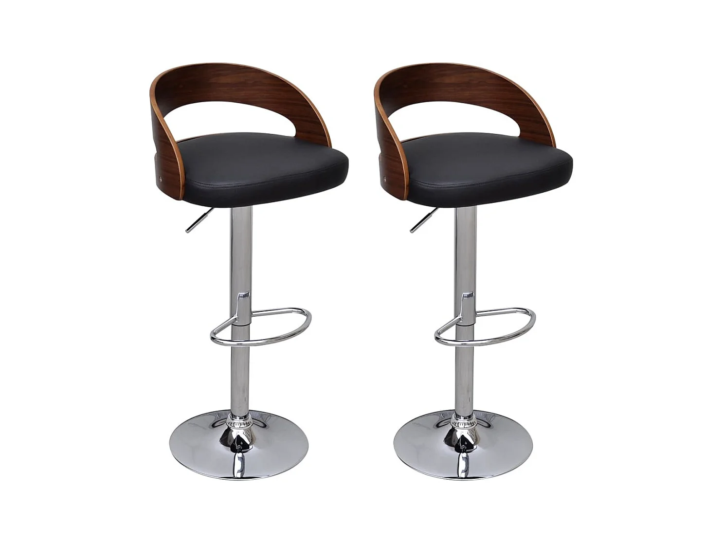 Tabourets de bar lot de 2 bois courbé