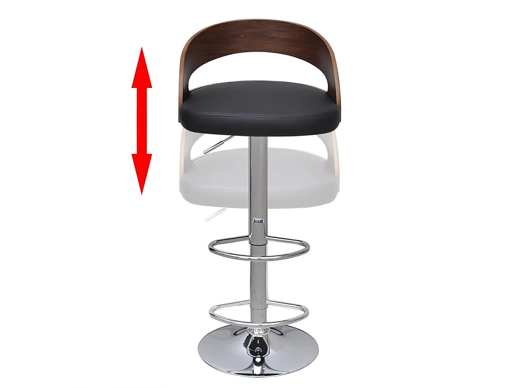 Tabourets de bar lot de 2 bois courbé