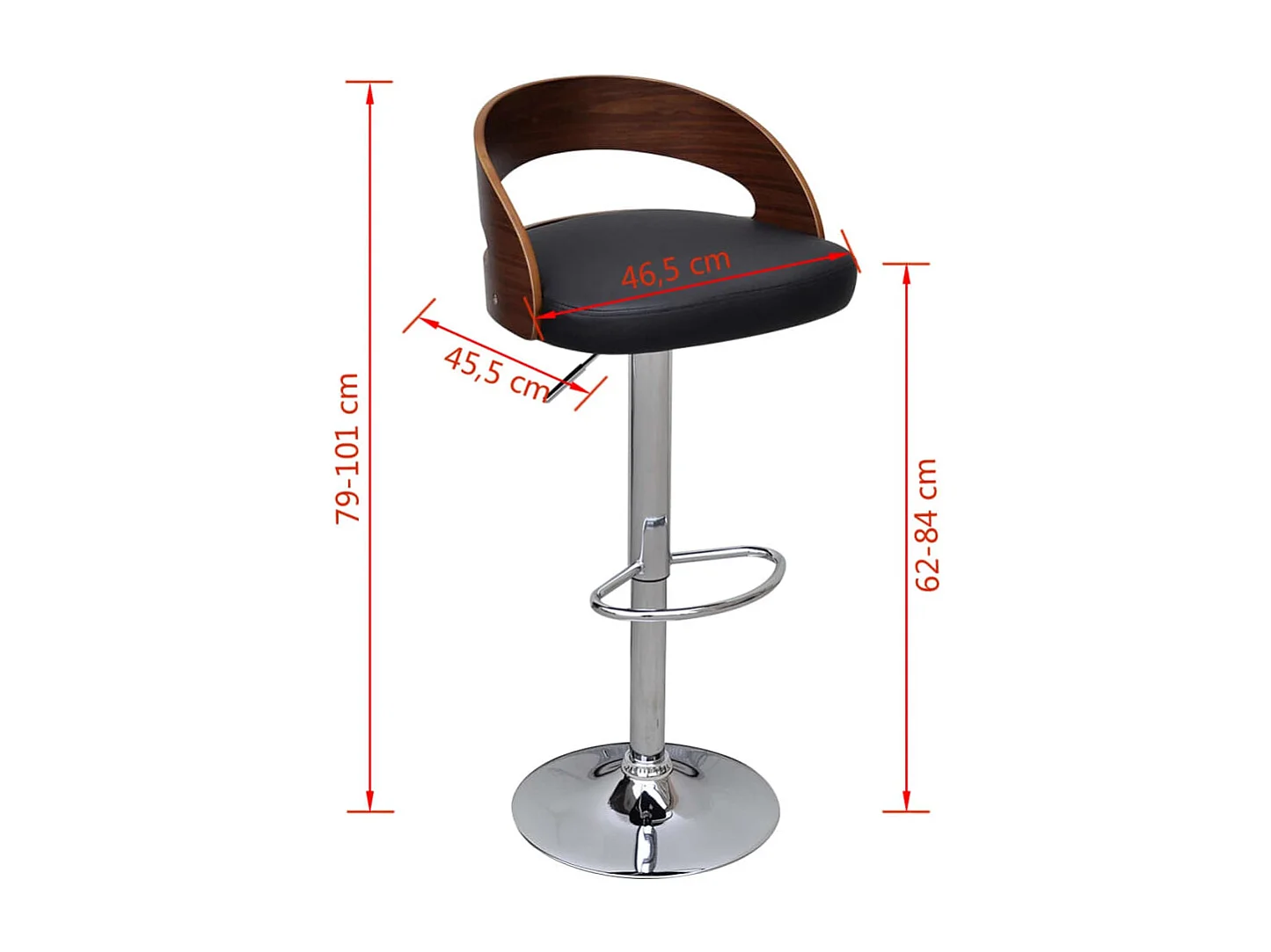 Tabourets de bar lot de 2 bois courbé