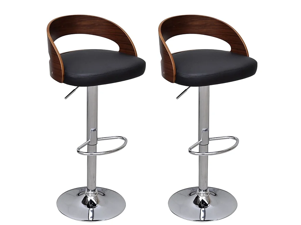 Tabourets de bar lot de 2 bois courbé