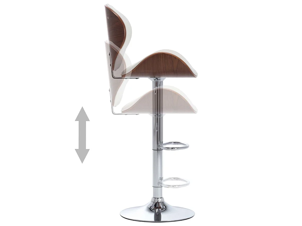 Taburete de cocina cuero sintético blanco