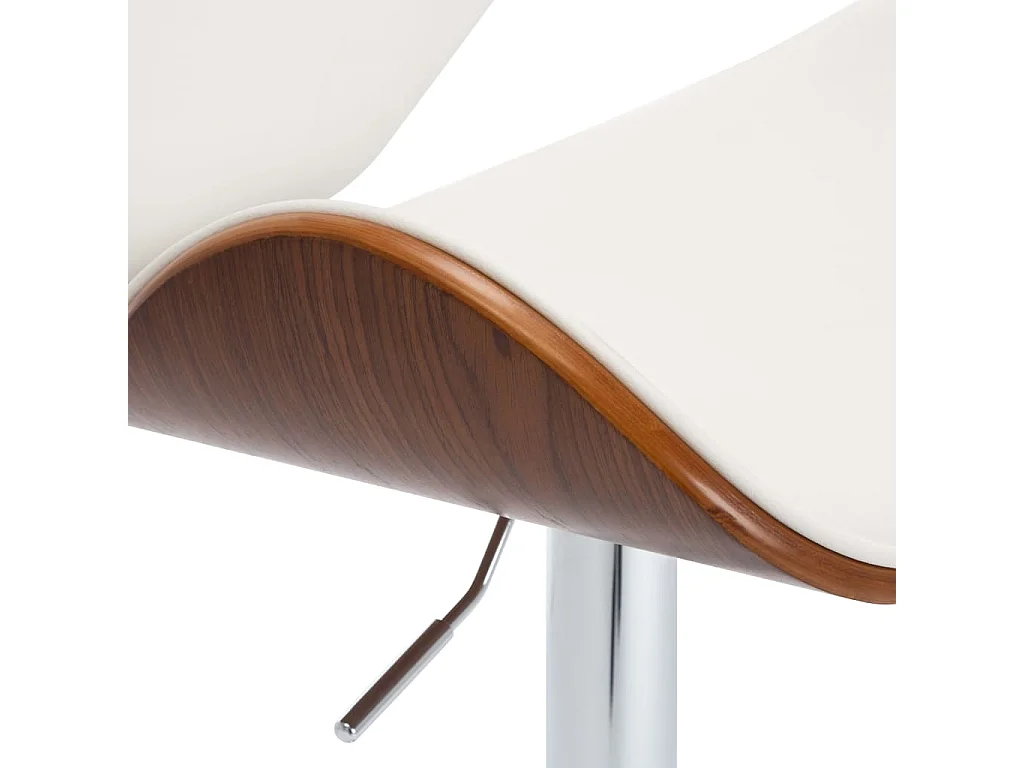Taburete de cocina cuero sintético blanco