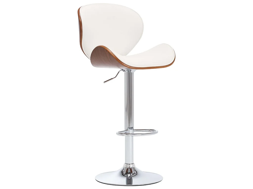 Taburete de cocina cuero sintético blanco