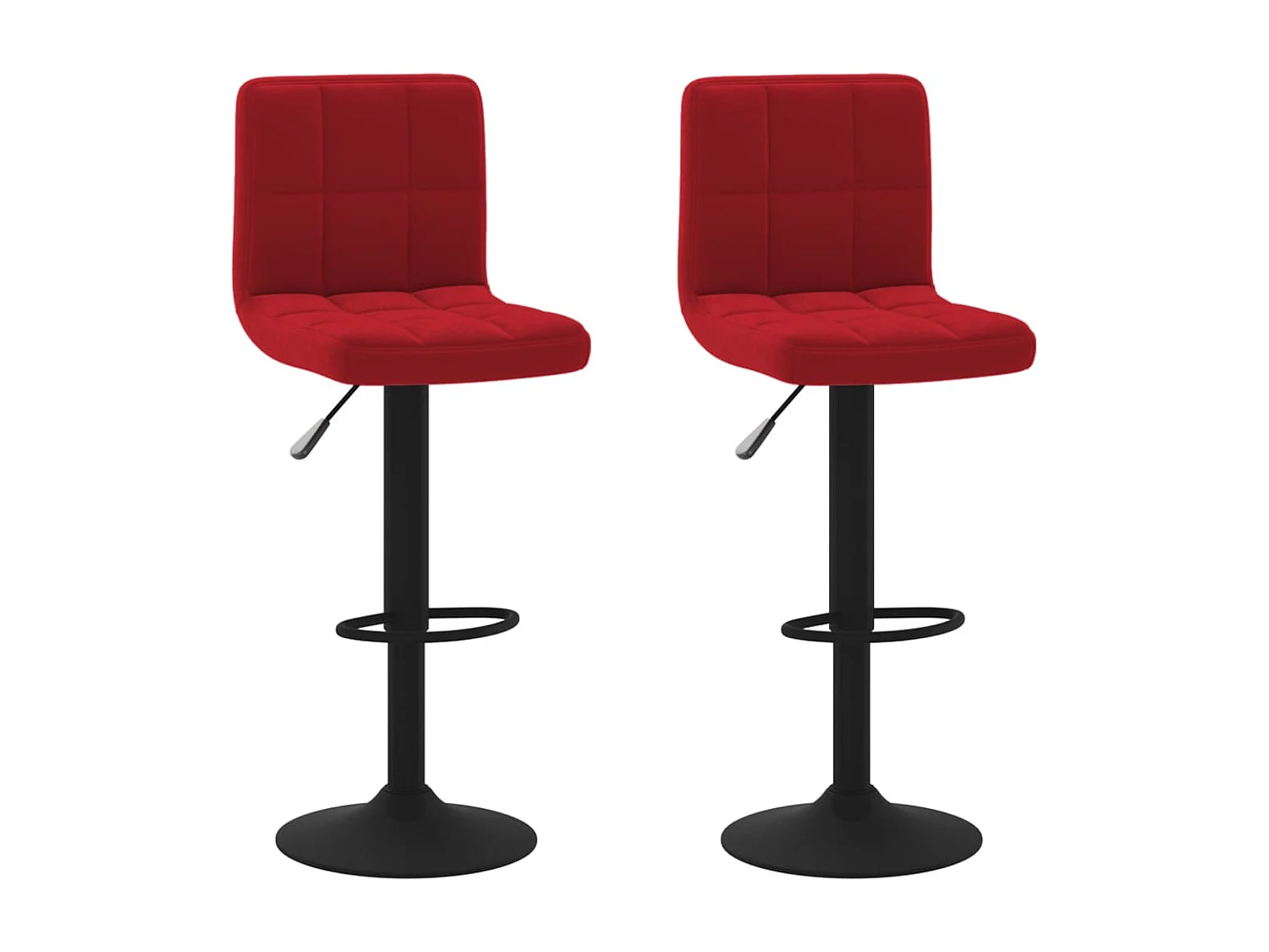 Tabourets de bar lot de 2 rouge bordeaux velours