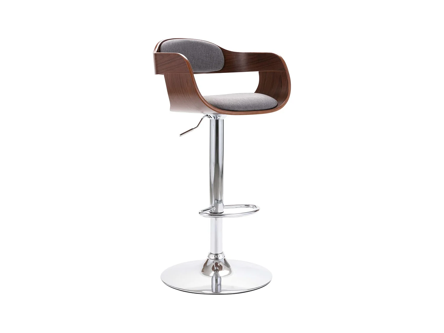 Tabouret de bar Contreplaqué et tissu gris