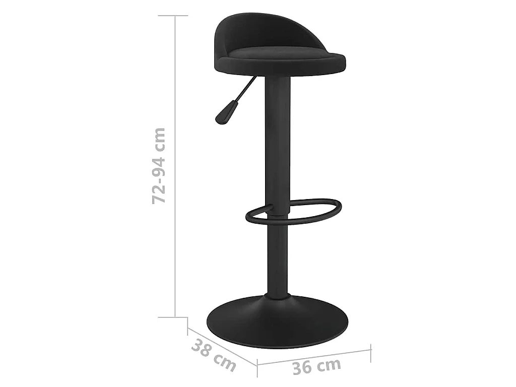 Tabouret de bar Noir Velours