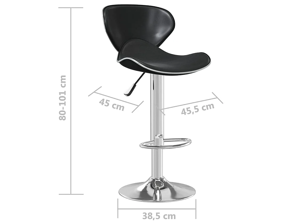 Tabouret de bar Noir Similicuir