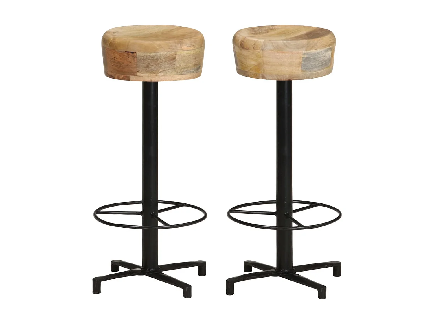 Tabourets de bar lot de 2 76 cm bois de manguier massif