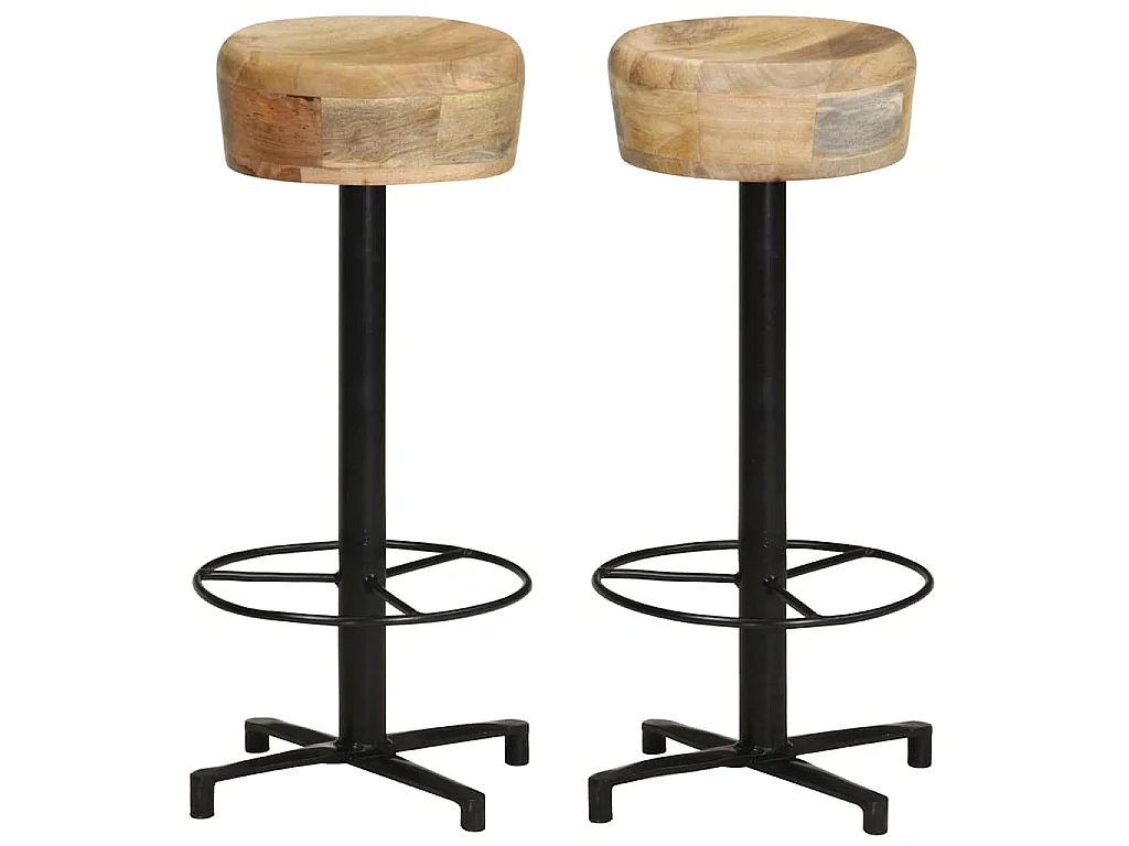 Tabourets de bar lot de 2 76 cm bois de manguier massif