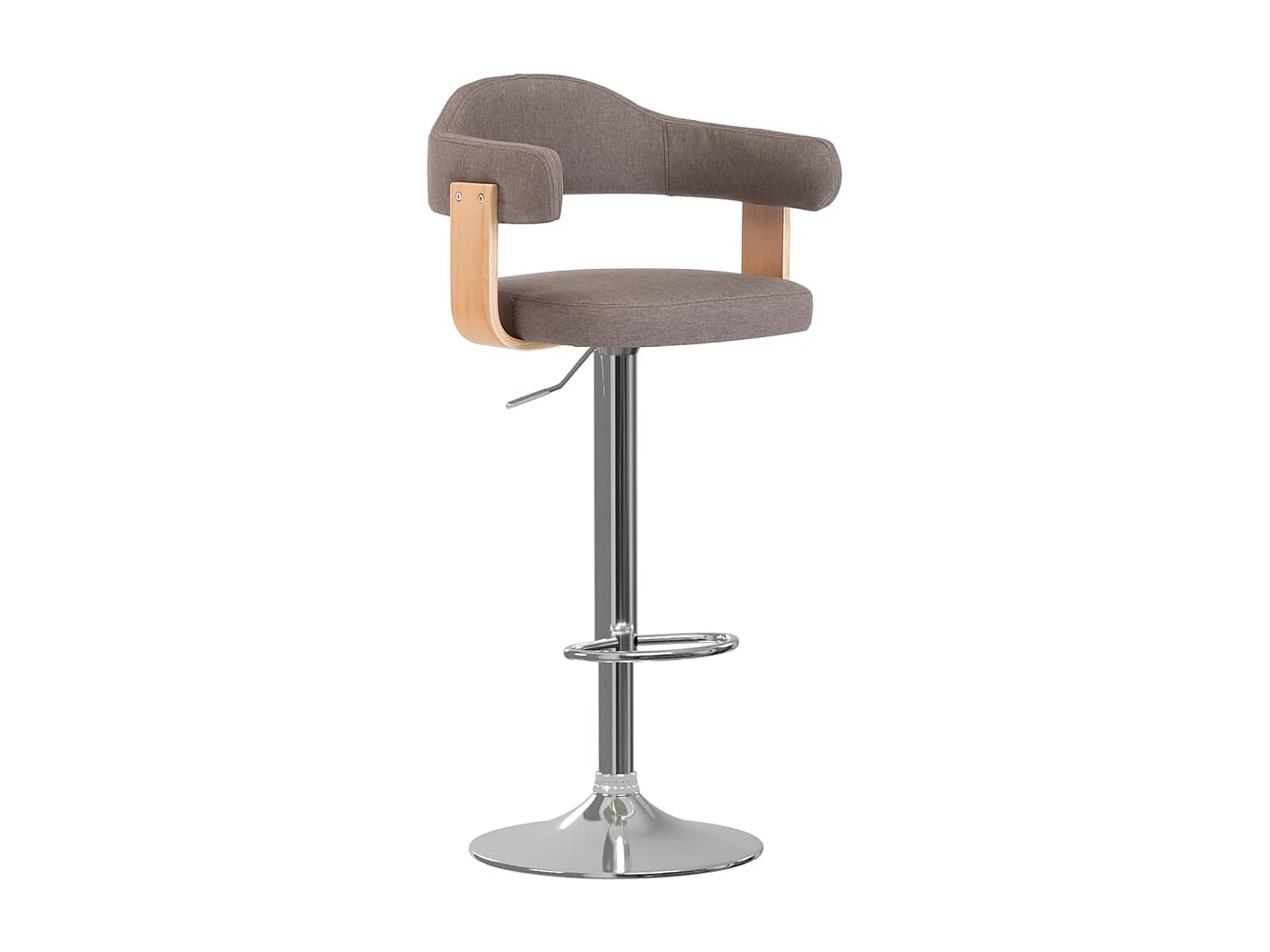 Tabourets de bar lot de 2 taupe bois courbé et tissu