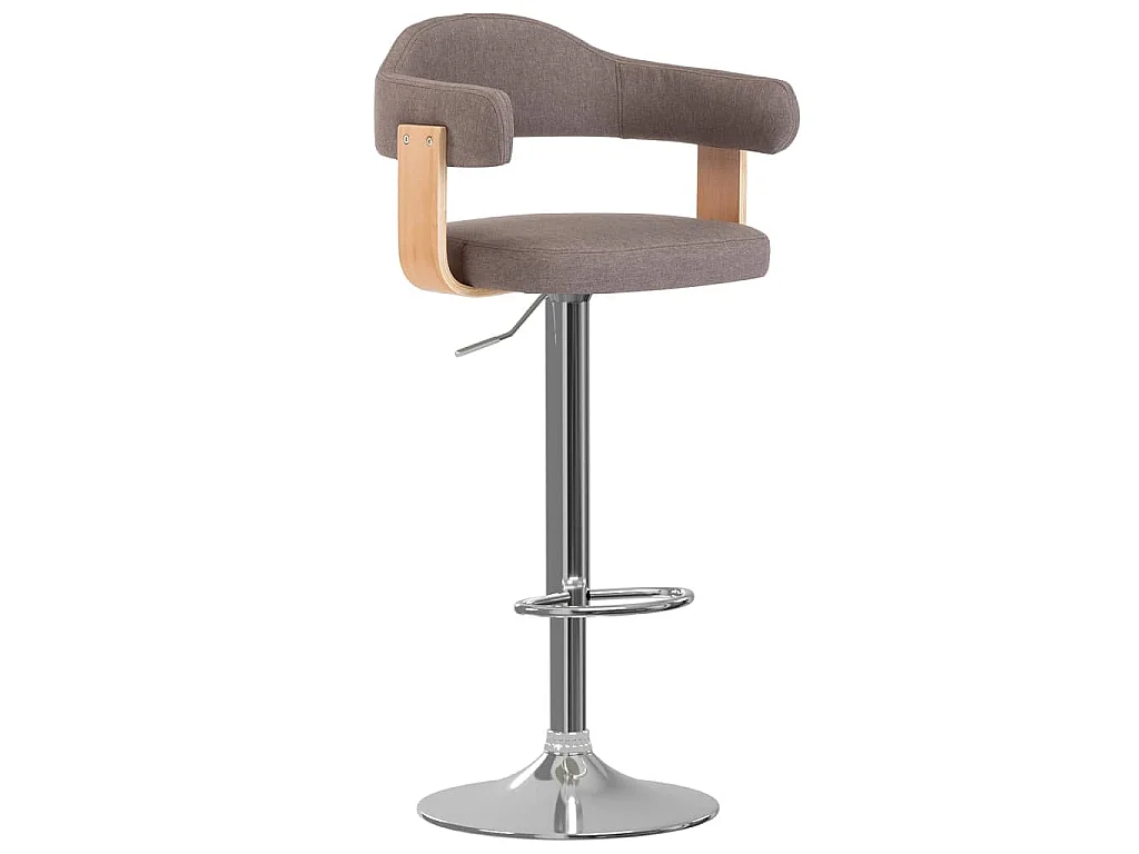 Barkrukken 2 st gebogen hout en stof taupe