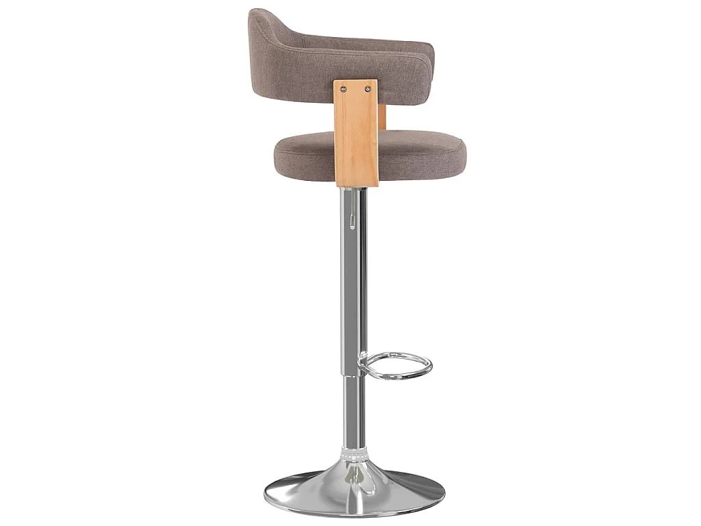 Barkrukken 2 st gebogen hout en stof taupe