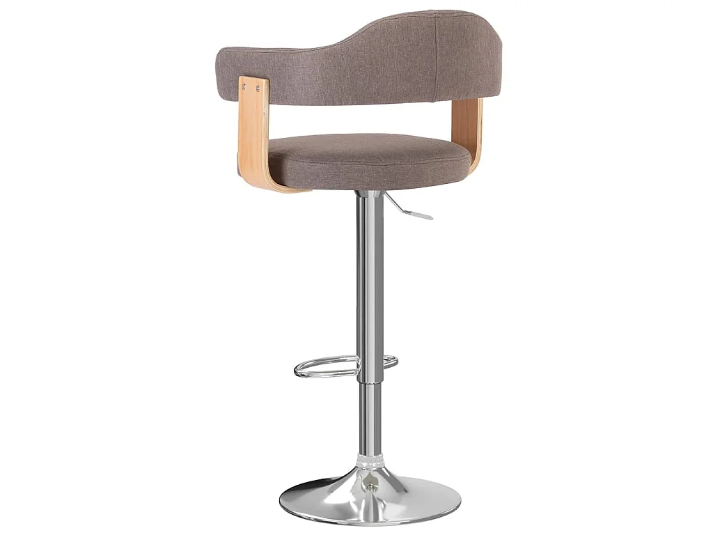 Barkrukken 2 st gebogen hout en stof taupe
