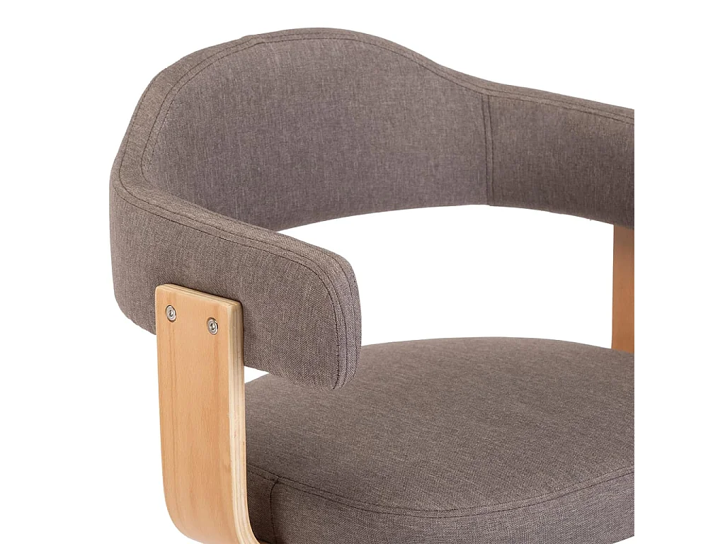 Barkrukken 2 st gebogen hout en stof taupe