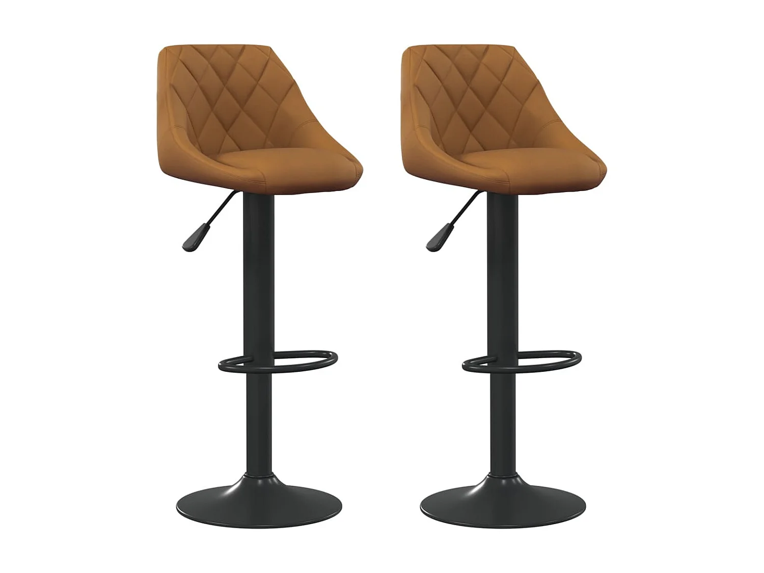 Tabourets de bar lot de 2 marron velours