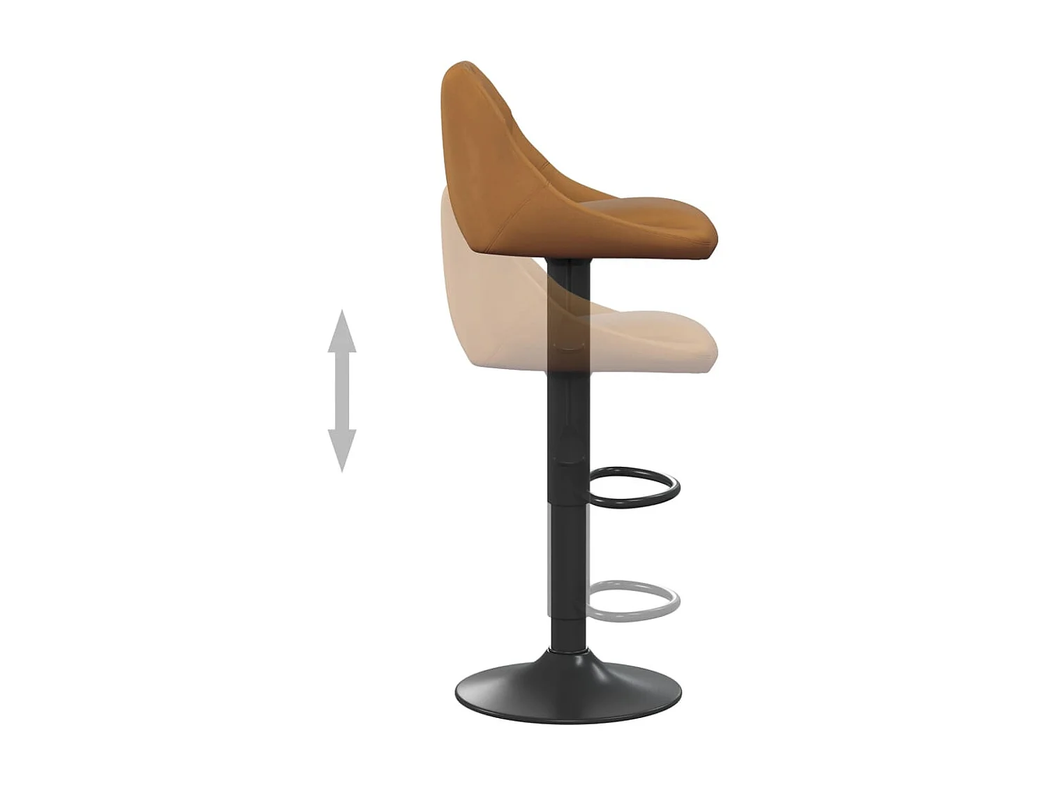 Tabourets de bar lot de 2 marron velours