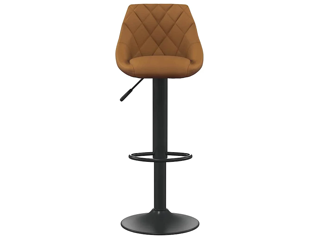 Tabourets de bar lot de 2 marron velours