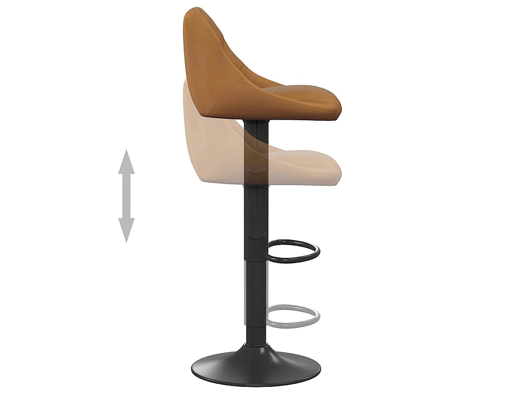 Tabourets de bar lot de 2 marron velours